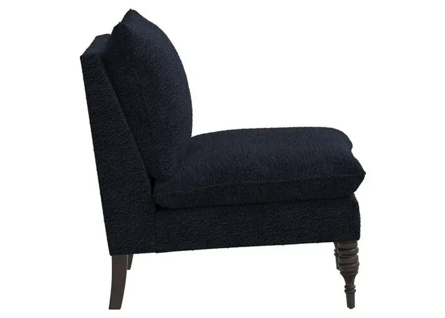 Daphne Bouclé Slipper Chair - Black