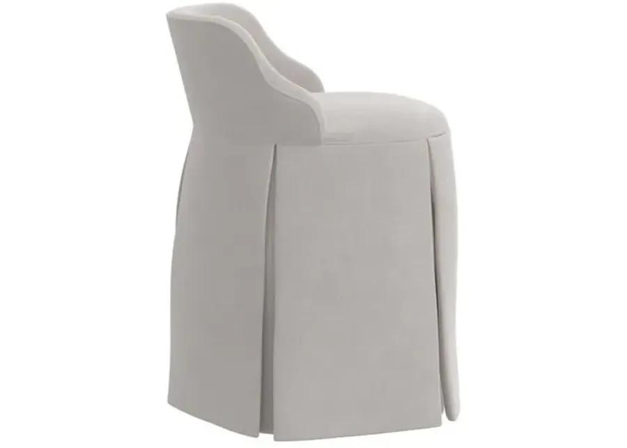 Addie Vanity Stool - Velvet - Gray - Versatile, Comfortable, Functional - Made in The USA