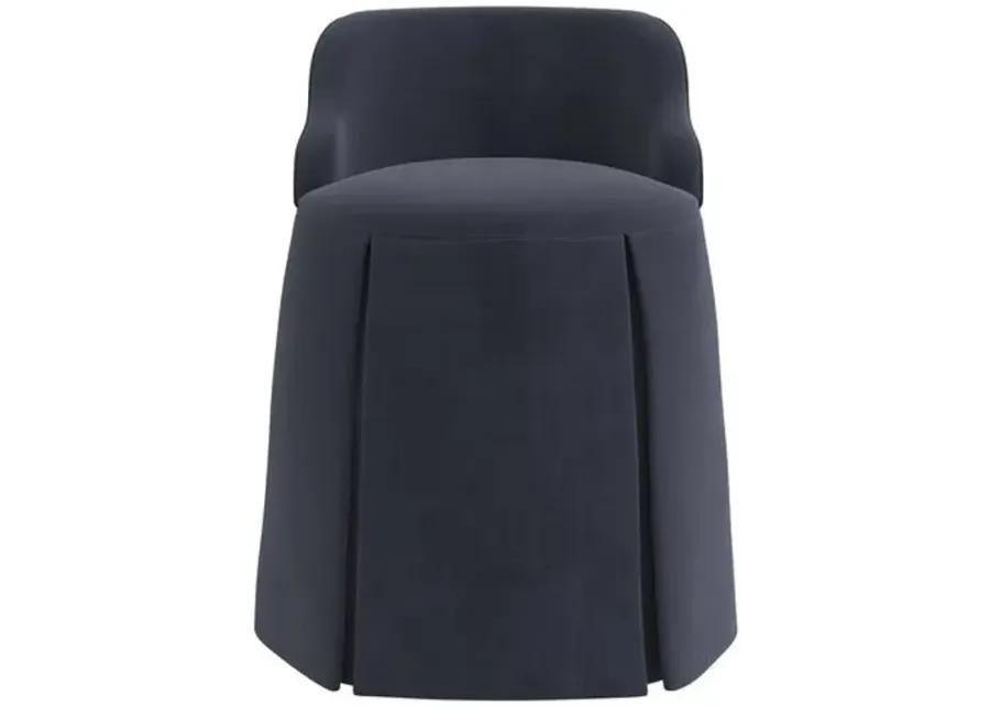 Addie Vanity Stool - Velvet - Blue - Versatile, Comfortable, Functional - Made in The USA