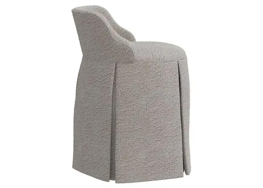 Addie Vanity Stool - Bouclé - Gray - Versatile, Comfortable, Functional - Made in The USA