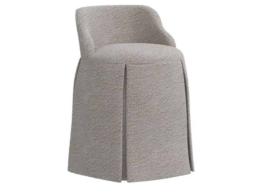 Addie Vanity Stool - Bouclé - Gray - Versatile, Comfortable, Functional - Made in The USA