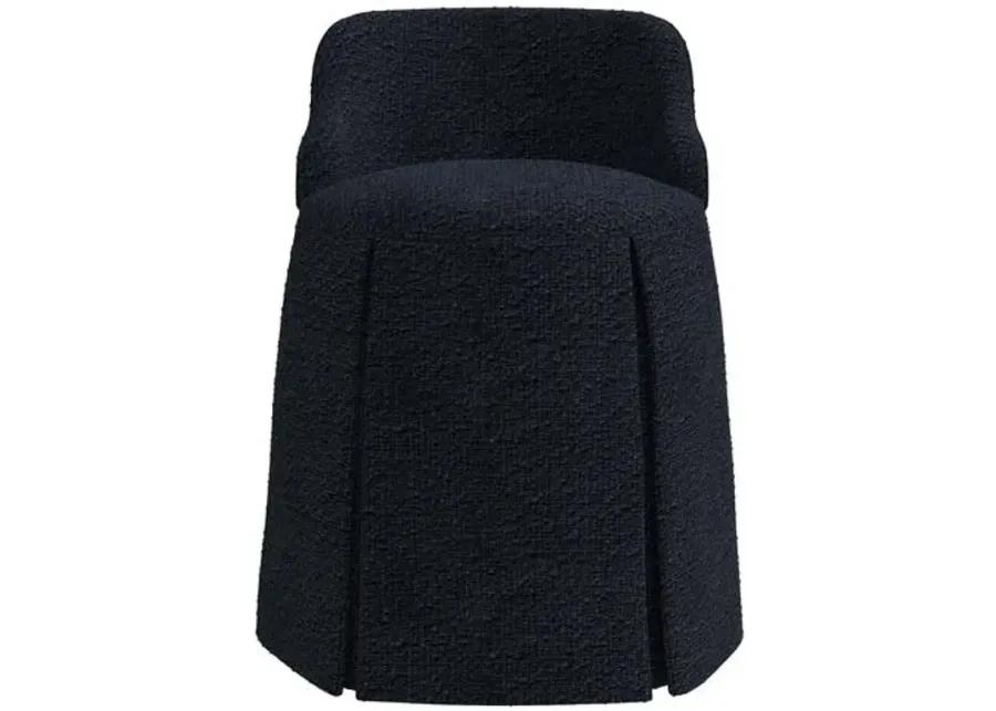 Addie Vanity Stool - Bouclé - Black - Versatile, Comfortable, Functional - Made in The USA