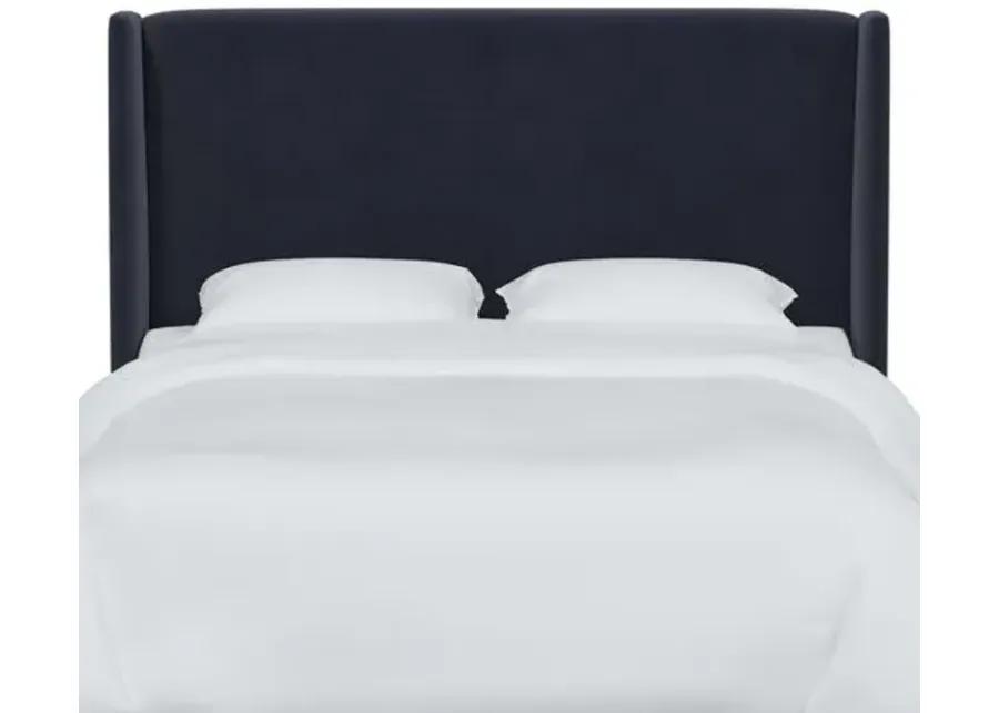 Kelly Velvet Wingback Headboard - Blue