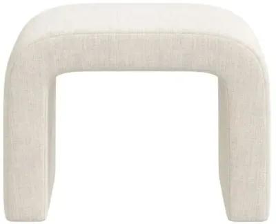 Celia Waterfall Linen Ottoman - Ivory