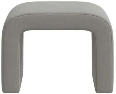 Celia Waterfall Linen Ottoman - Gray