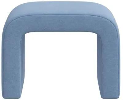 Celia Waterfall Linen Ottoman - Blue