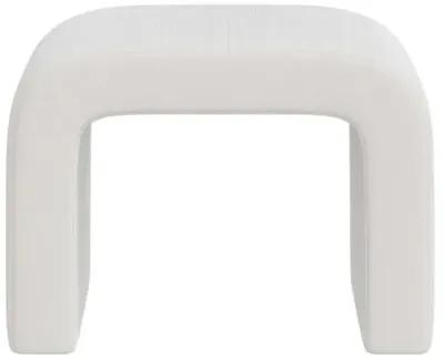 Celia Waterfall Velvet Ottoman - White