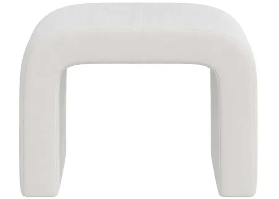 Celia Waterfall Velvet Ottoman - White