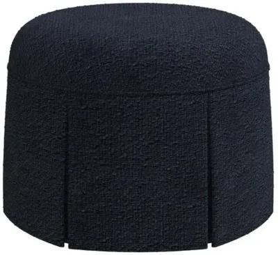 Liza Boucle Skirted Ottoman - Handcrafted - Black