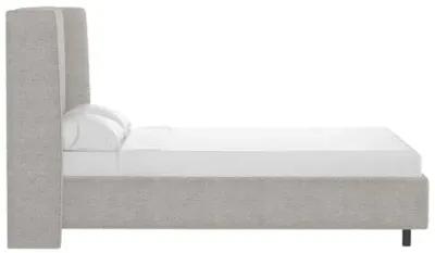 Kelly Boucle Wingback Platform Bed - Boucle - Gray, No Box Spring Required, Upholstered, Comfortable & Durable