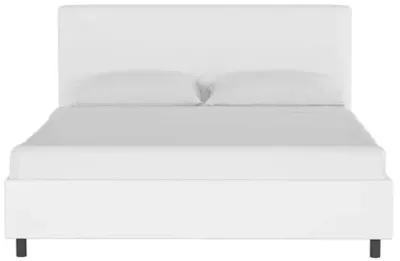 Novak Linen Platform Bed - Handcrafted - White - Mattress Required