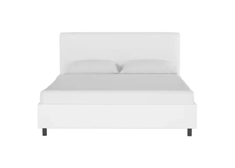 Novak Linen Platform Bed - Handcrafted - White - Mattress Required