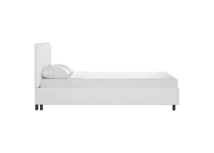 Novak Linen Platform Bed - Handcrafted - White - Mattress Required