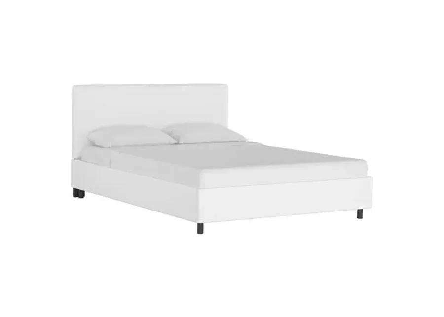 Novak Linen Platform Bed - Handcrafted - White - Mattress Required