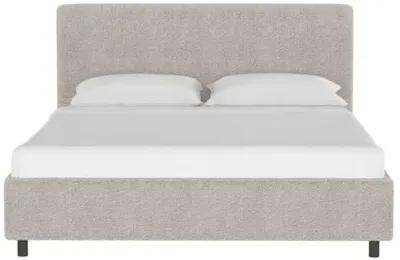 Novak Boucle Platform Bed - Gray