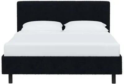 Novak Boucle Platform Bed - Blue