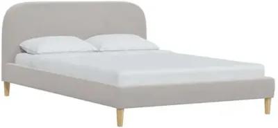 Siena Velvet Platform Bed - Gray - Rounded Headboard Corners