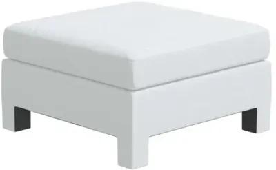 Bryn Linen Upholstered Ottoman - White