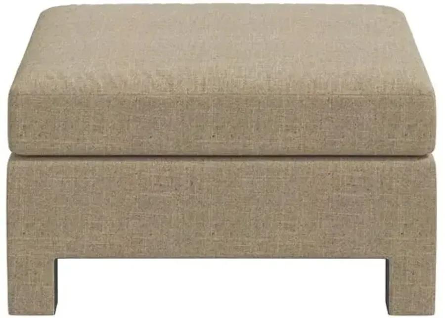 Bryn Linen Upholstered Ottoman - Brown