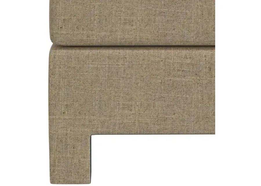 Bryn Linen Upholstered Ottoman - Brown