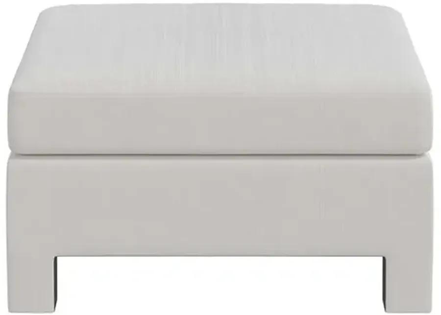 Bryn Velvet Upholstered Ottoman - White