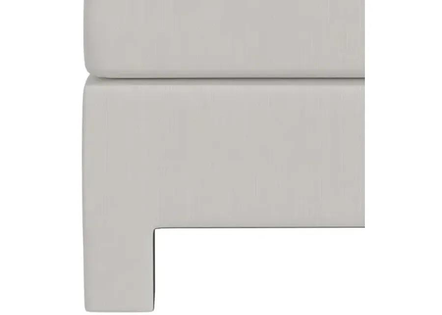 Bryn Velvet Upholstered Ottoman - White