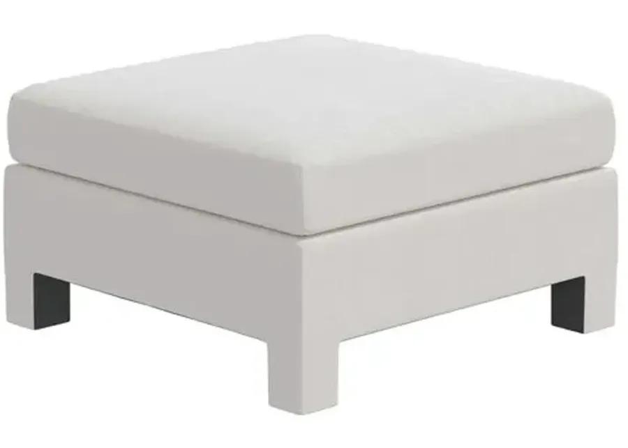 Bryn Velvet Upholstered Ottoman - White