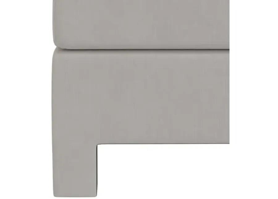 Bryn Velvet Upholstered Ottoman - Gray