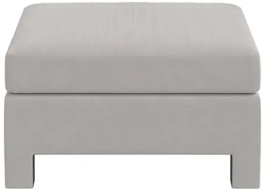 Bryn Velvet Upholstered Ottoman - Gray