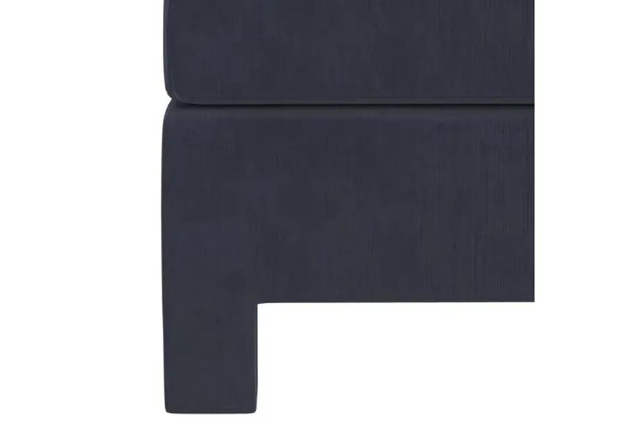 Bryn Velvet Upholstered Ottoman - Blue