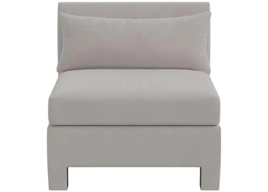 Bryn Velvet Upholstered Slipper Chair - Gray