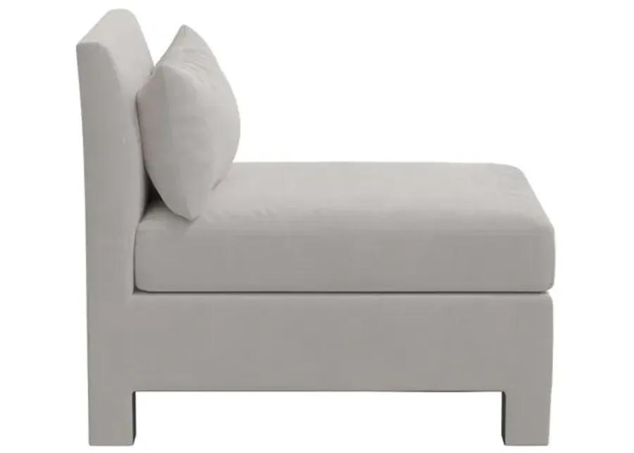 Bryn Velvet Upholstered Slipper Chair - Gray