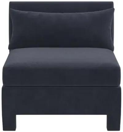 Bryn Velvet Upholstered Slipper Chair - Blue