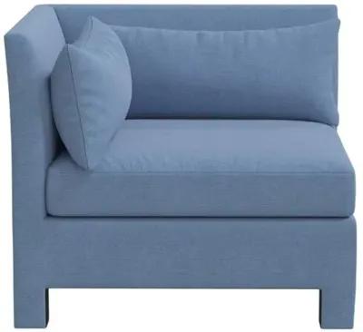 Bryn Linen Upholstered Corner Chair - Blue