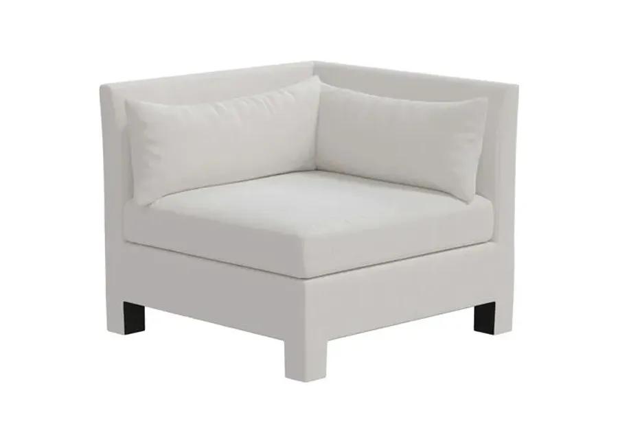 Bryn Velvet Upholstered Corner Chair - White