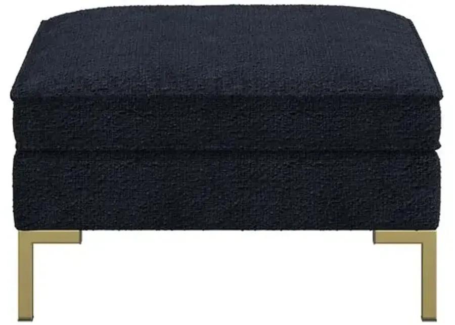 Marceau Bouclé Ottoman - Black