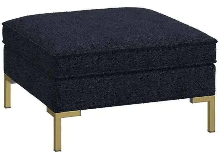 Marceau Bouclé Ottoman - Black