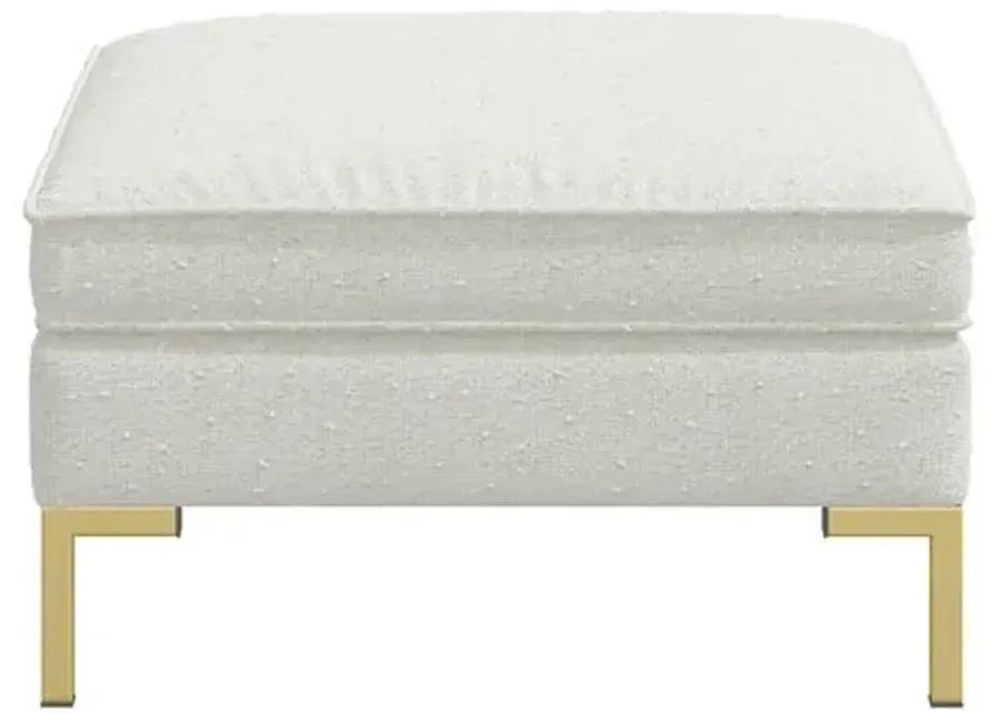 Marceau Bouclé Ottoman - White