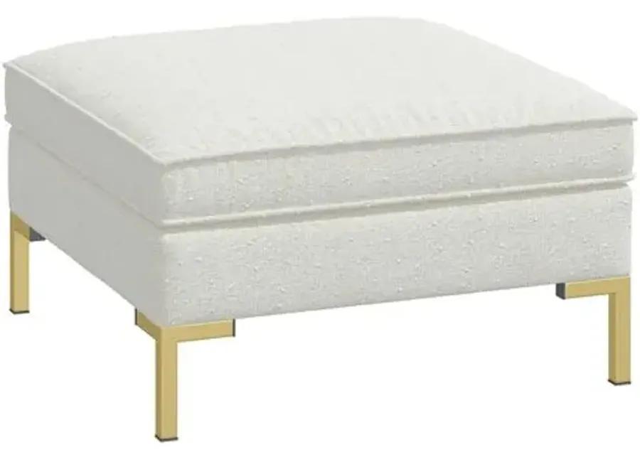 Marceau Bouclé Ottoman - White