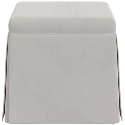 Anne Velvet Skirted Storage Ottoman - Gray