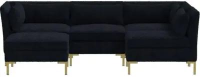 Marceau Bouclé U-Shaped Sectional - Black