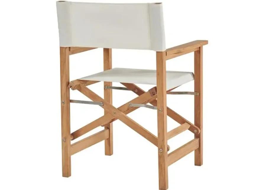 Travis Teak Outdoor Folding Chair - White