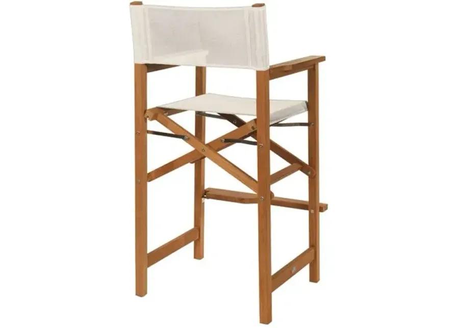 Milo Outdoor Teak Counter Stool - White