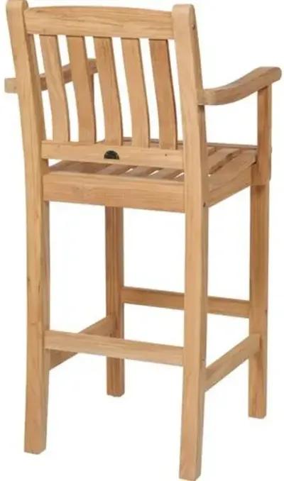 Lorena Teak Outdoor Barstool - Natural - Brown