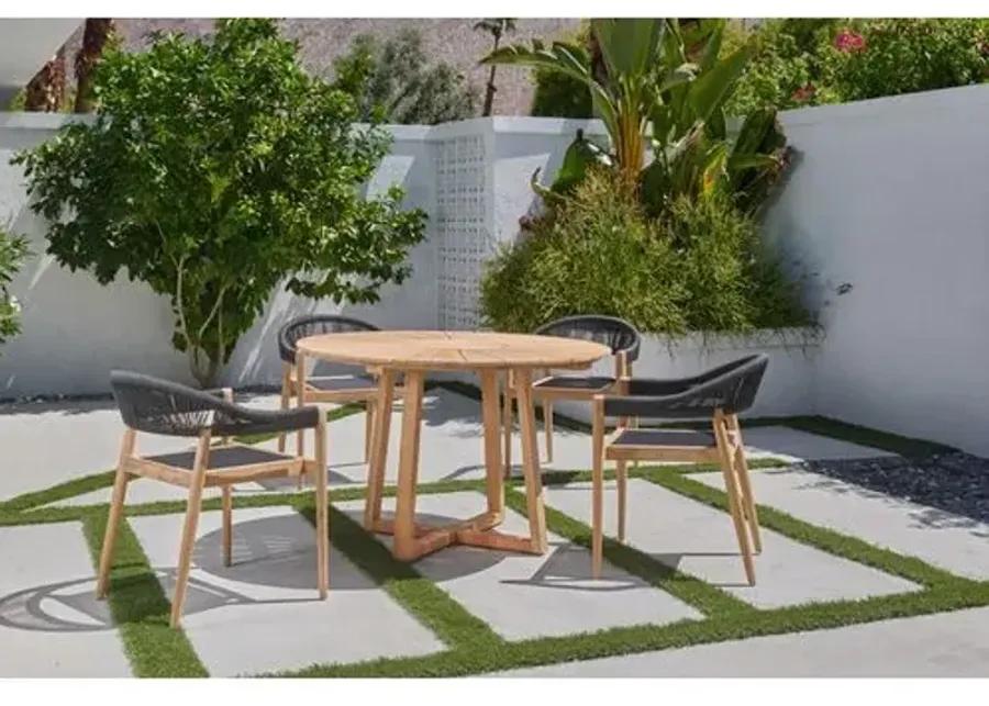 Nina 47" Teak Outdoor Dining Table - Natural