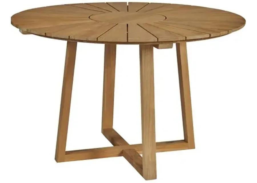 Nina 47" Teak Outdoor Dining Table - Natural