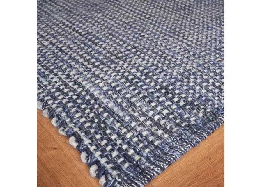 Ferrus handwoven flat-weave Rug - Blue/Ivory - Exquisite Rugs - Handcrafted - Blue