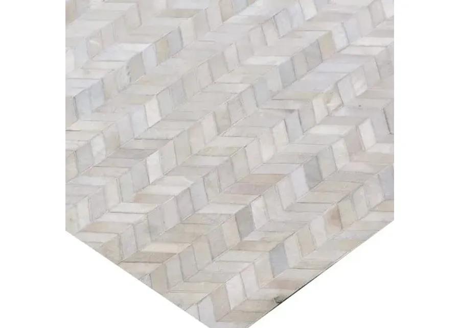 Mosaic Leather Cowhide Rug - Ivory - Exquisite Rugs - Ivory