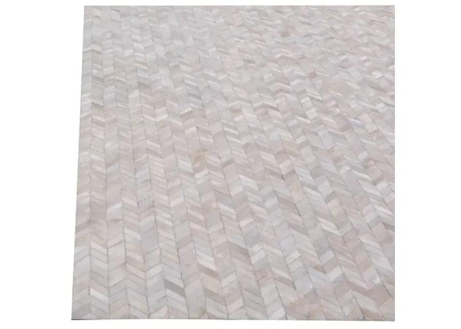 Mosaic Leather Cowhide Rug - Ivory - Exquisite Rugs - Ivory