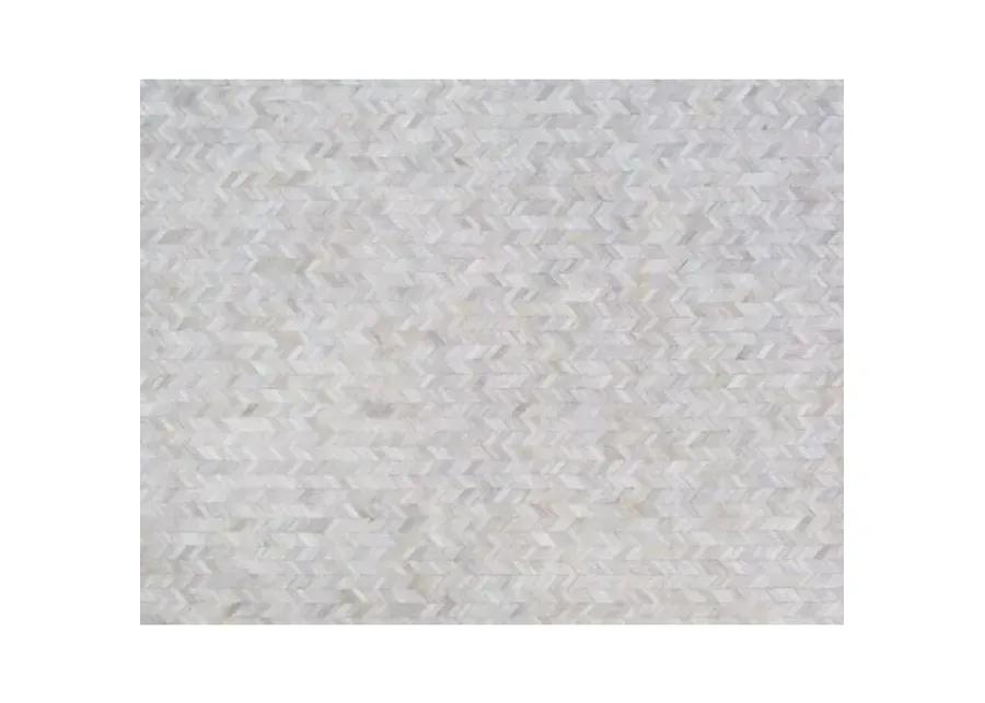 Mosaic Leather Cowhide Rug - Ivory - Exquisite Rugs - Ivory